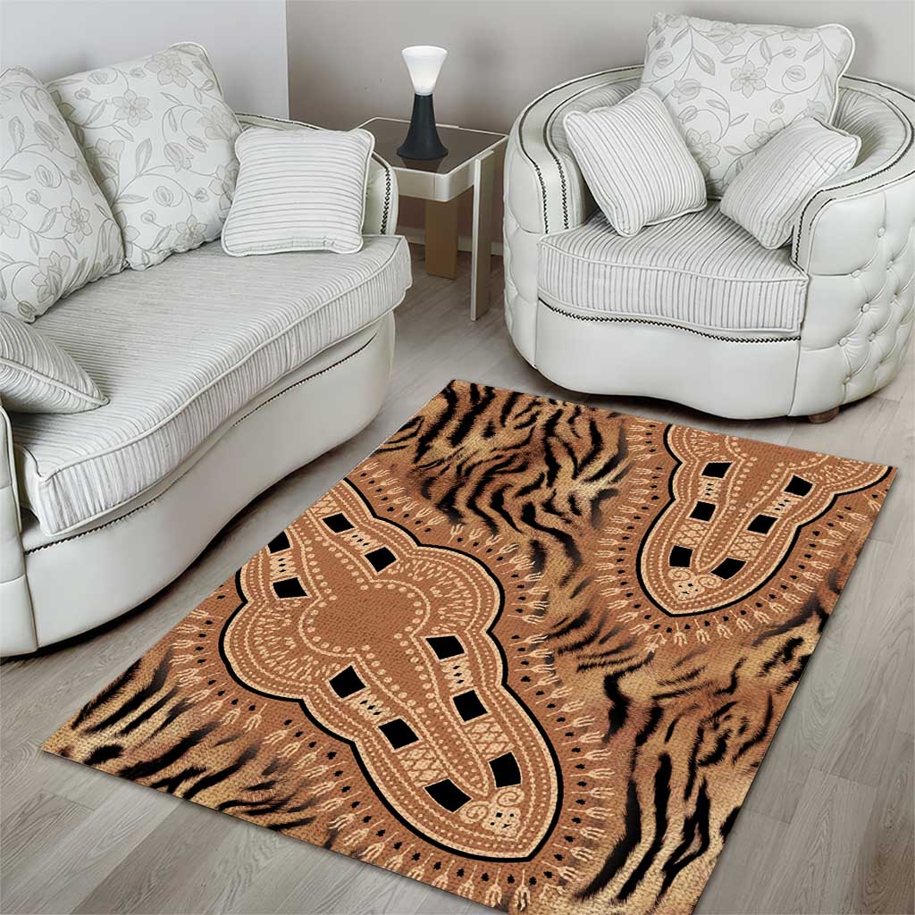 Afro Tiger Mix Dashiki Tribal Pattern Area Rug LT9