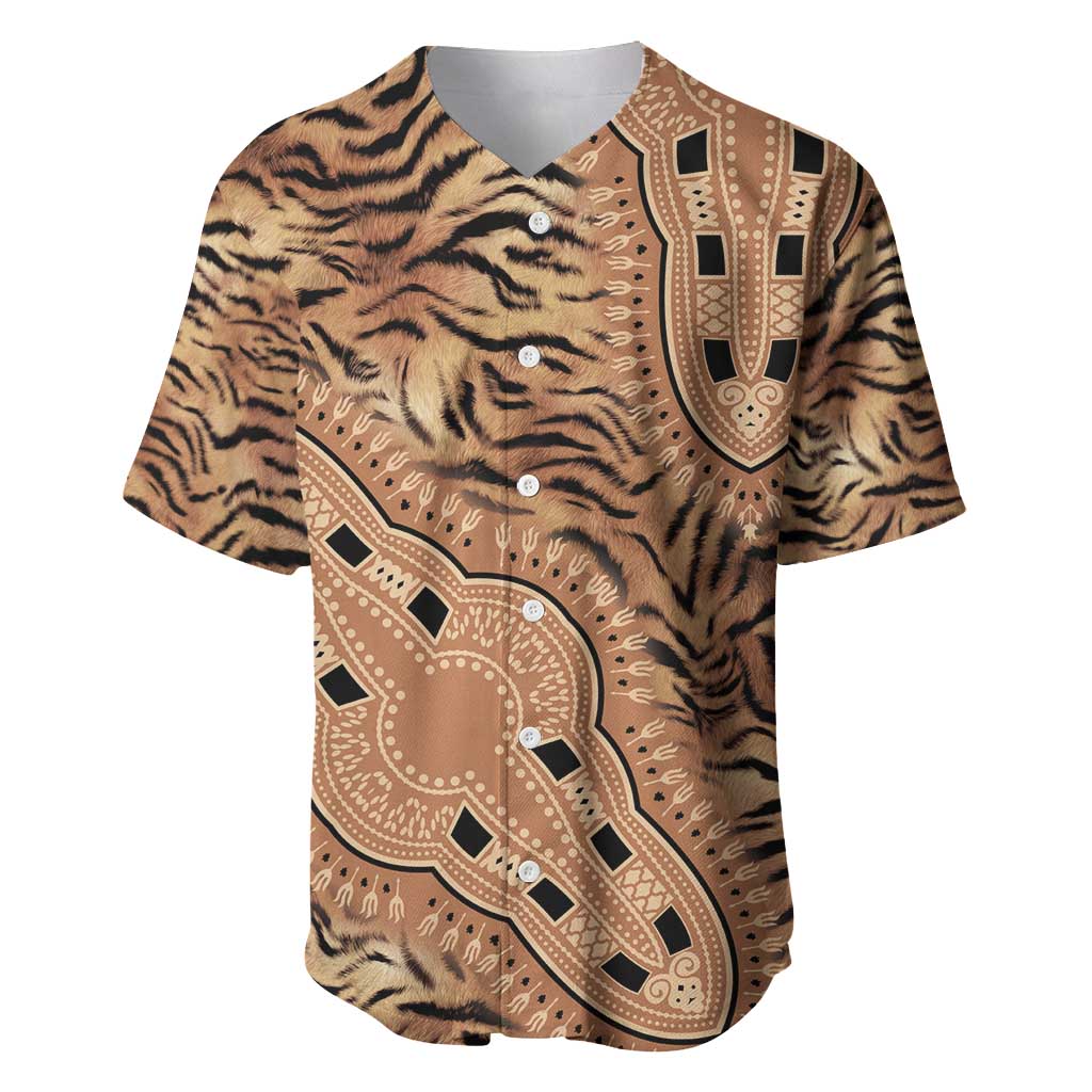 Afro Tiger Mix Dashiki Tribal Pattern Baseball Jersey LT9
