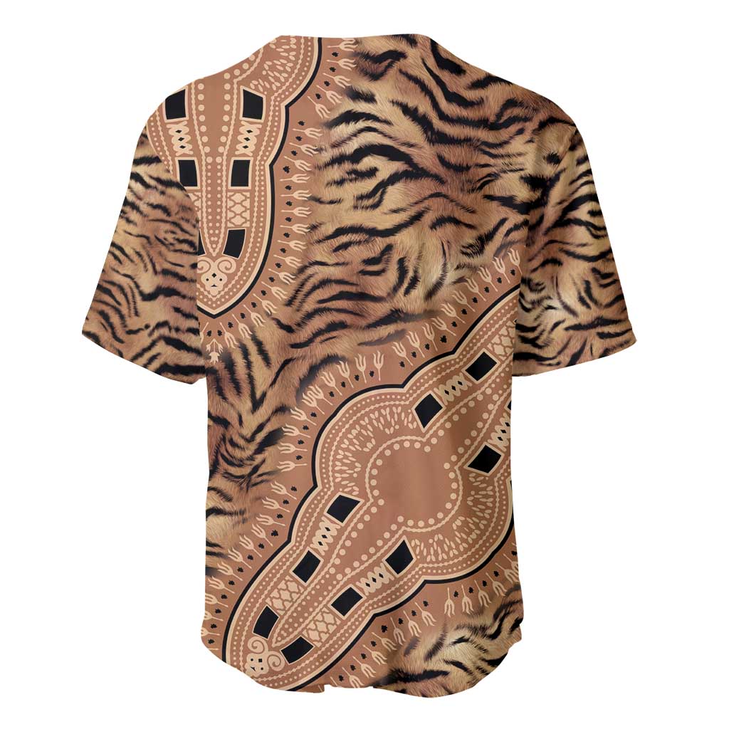 Afro Tiger Mix Dashiki Tribal Pattern Baseball Jersey LT9