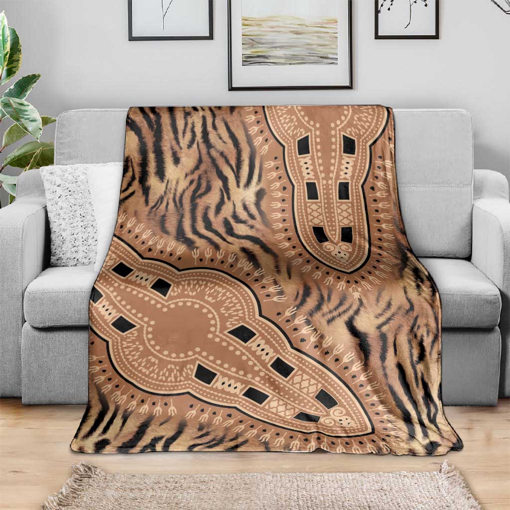 Afro Tiger Mix Dashiki Tribal Pattern Blanket LT9
