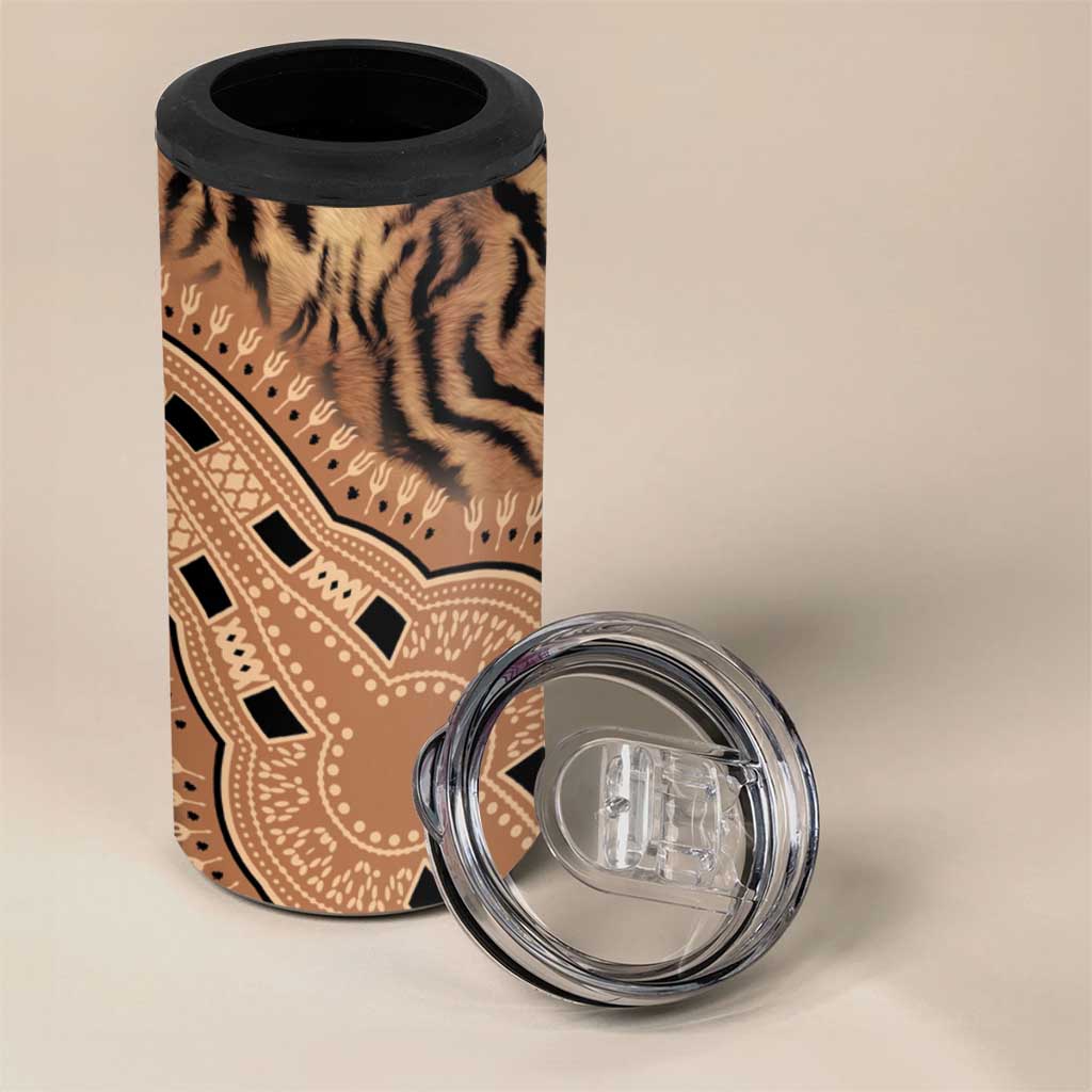 Afro Tiger Mix Dashiki Tribal Pattern 4 in 1 Can Cooler Tumbler LT9