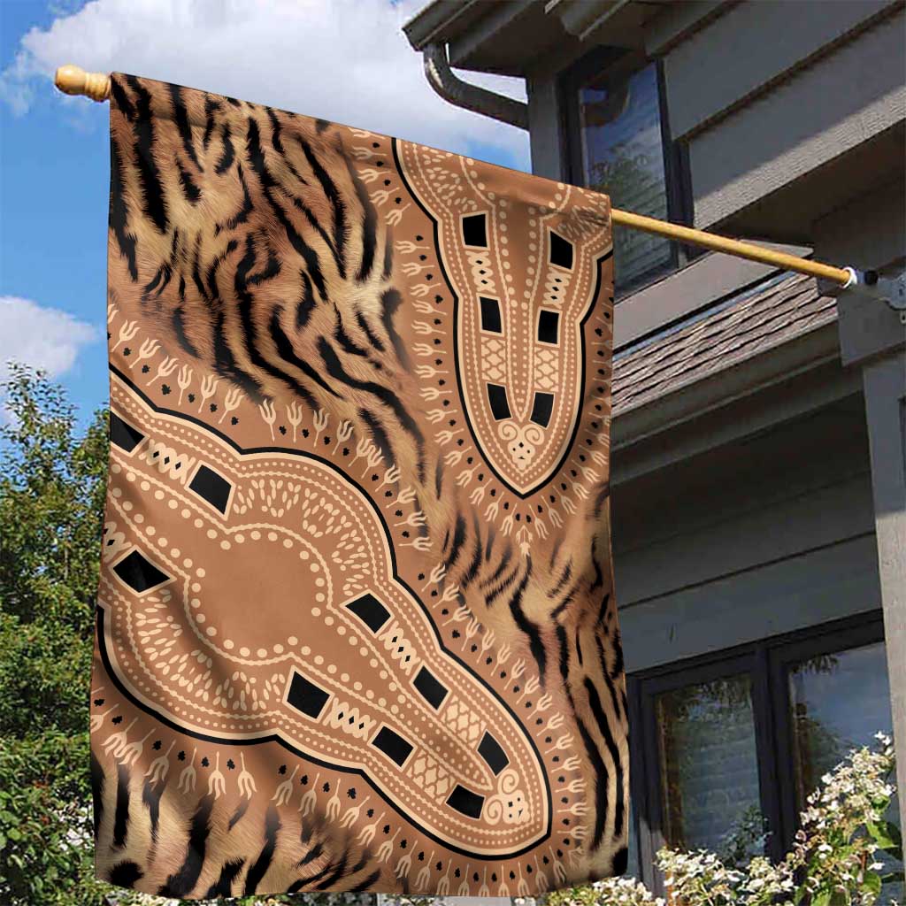 Afro Tiger Mix Dashiki Tribal Pattern Garden Flag LT9