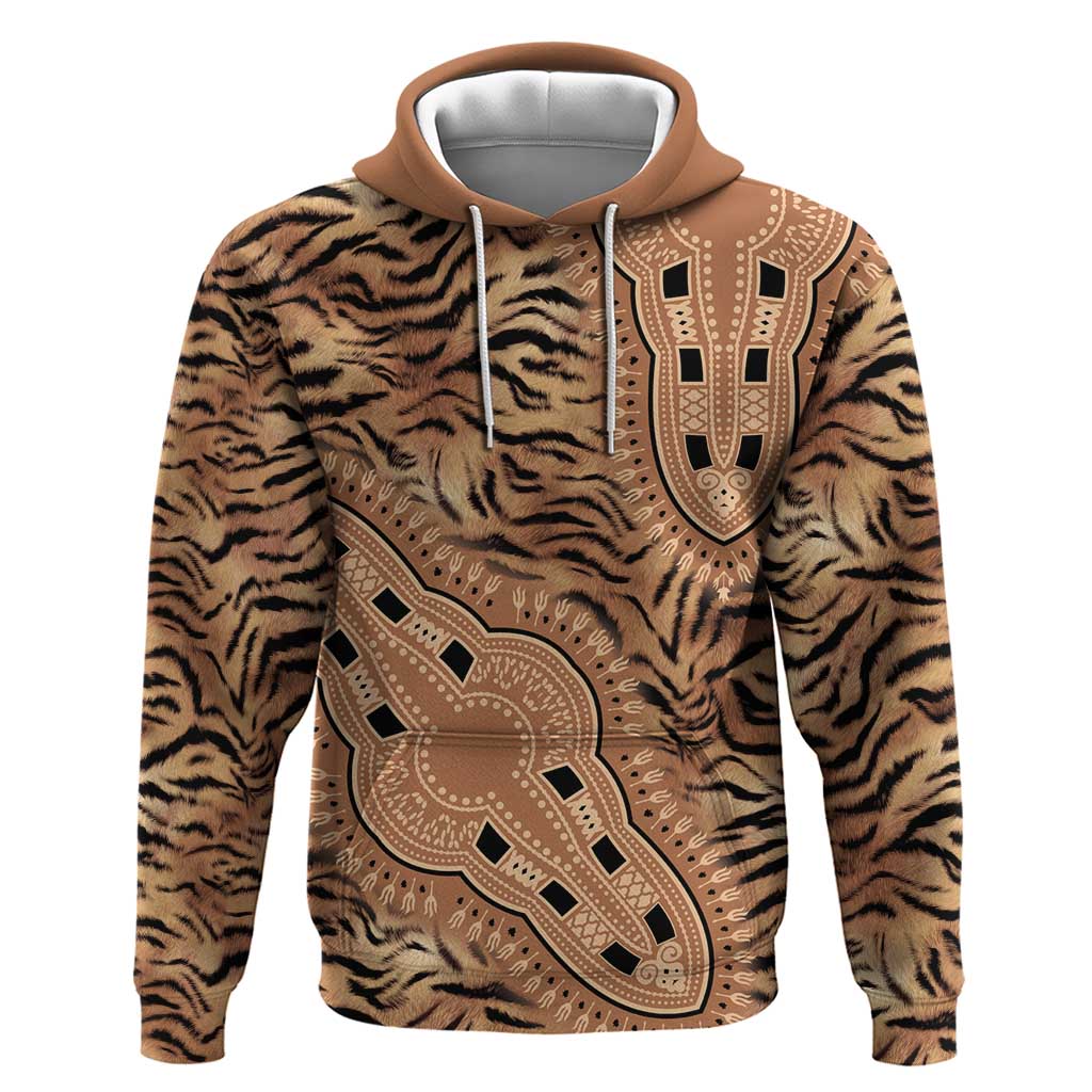 Africa Tiger Mix Dashiki Tribal Pattern Hoodie LT9