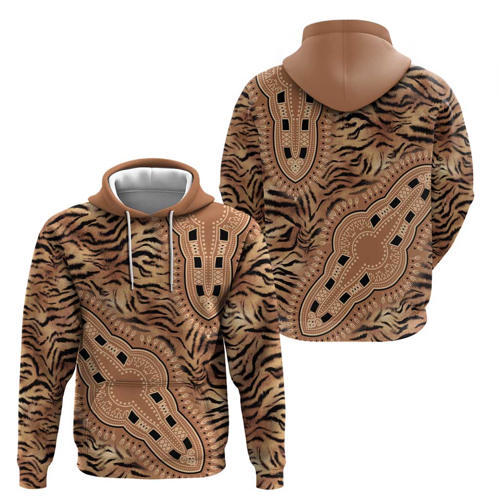 Africa Tiger Mix Dashiki Tribal Pattern Hoodie LT9