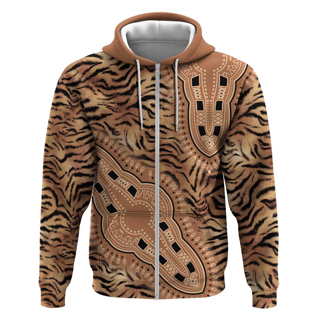 Africa Tiger Mix Dashiki Tribal Pattern Hoodie LT9