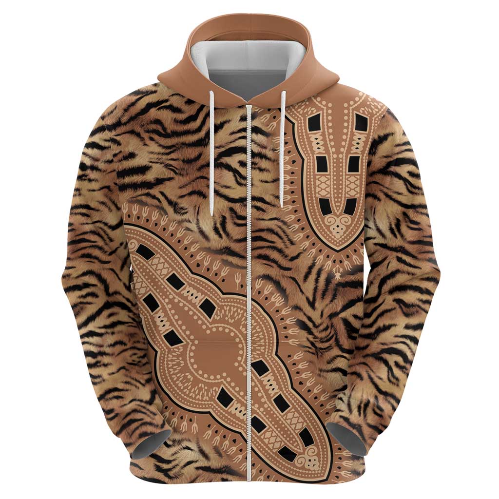 Africa Tiger Mix Dashiki Tribal Pattern Hoodie LT9