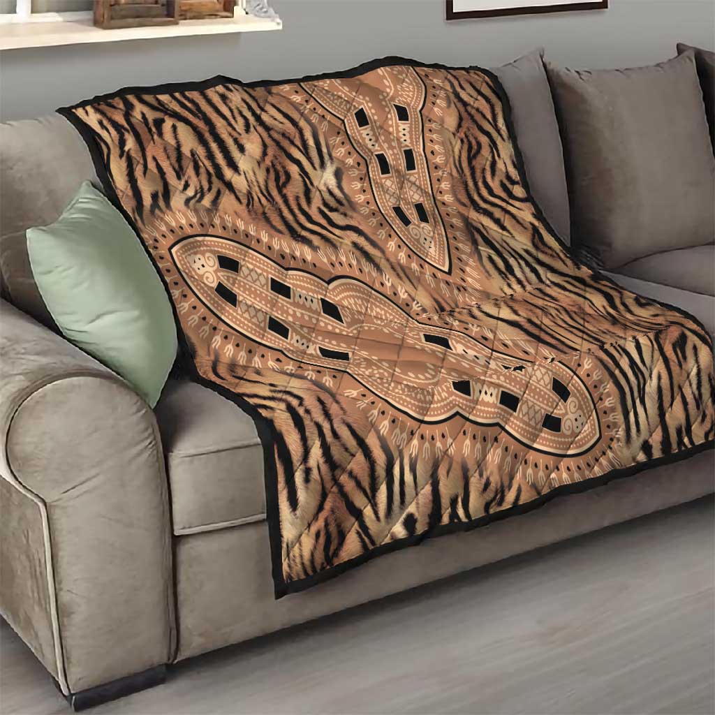 Afro Tiger Mix Dashiki Tribal Pattern Quilt LT9