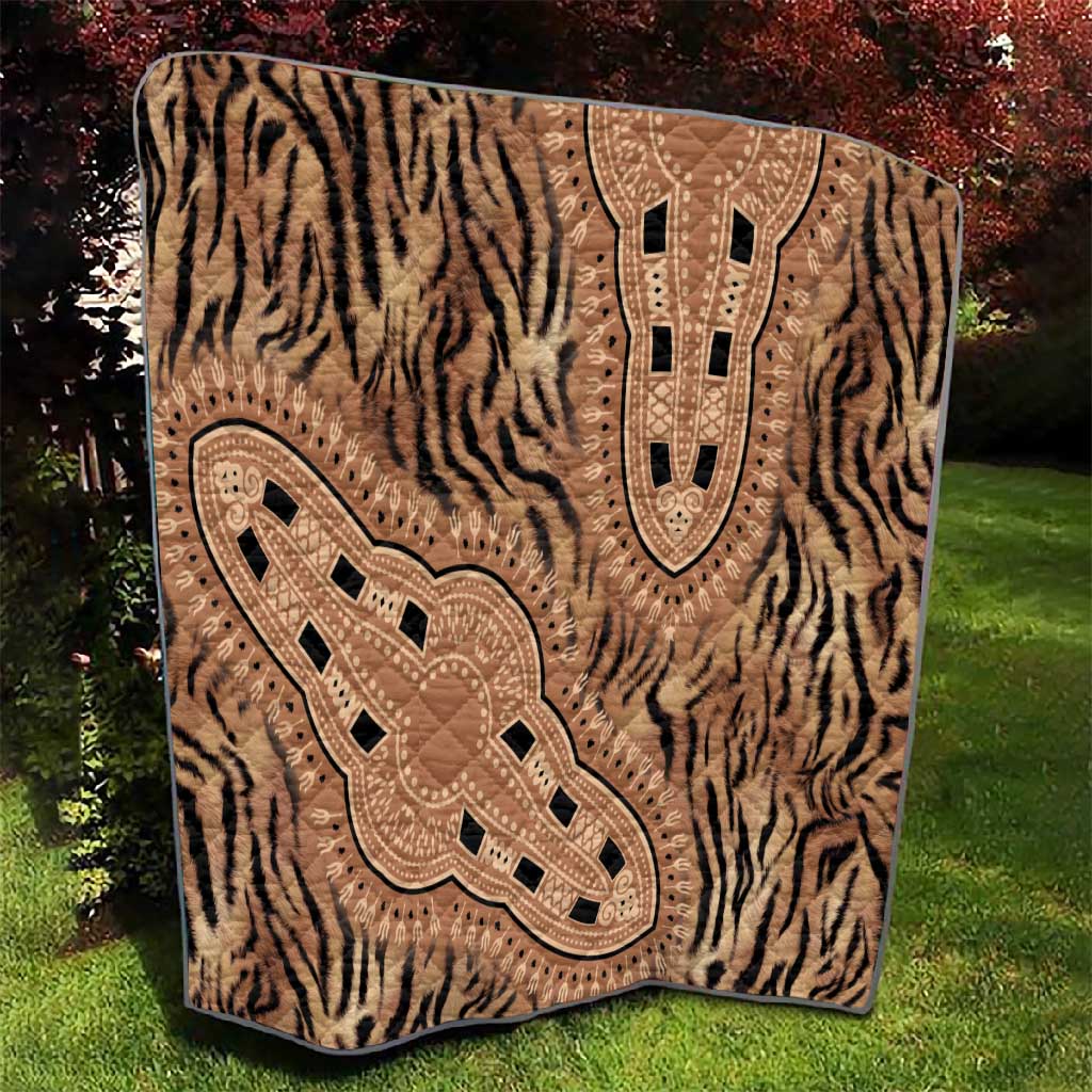 Afro Tiger Mix Dashiki Tribal Pattern Quilt LT9