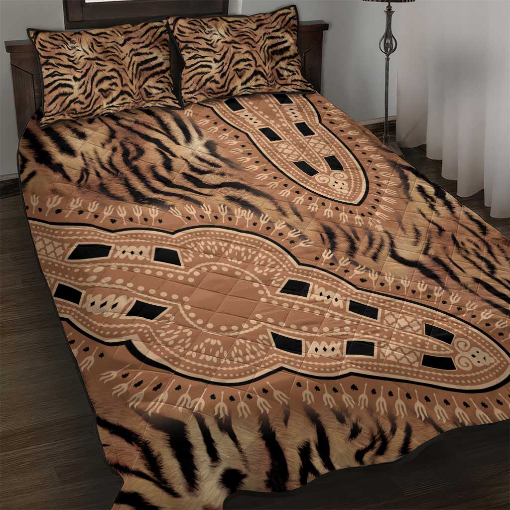 Afro Tiger Mix Dashiki Tribal Pattern Quilt Bed Set LT9