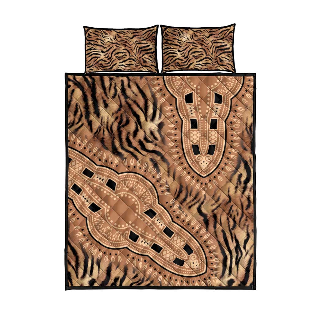 Afro Tiger Mix Dashiki Tribal Pattern Quilt Bed Set LT9