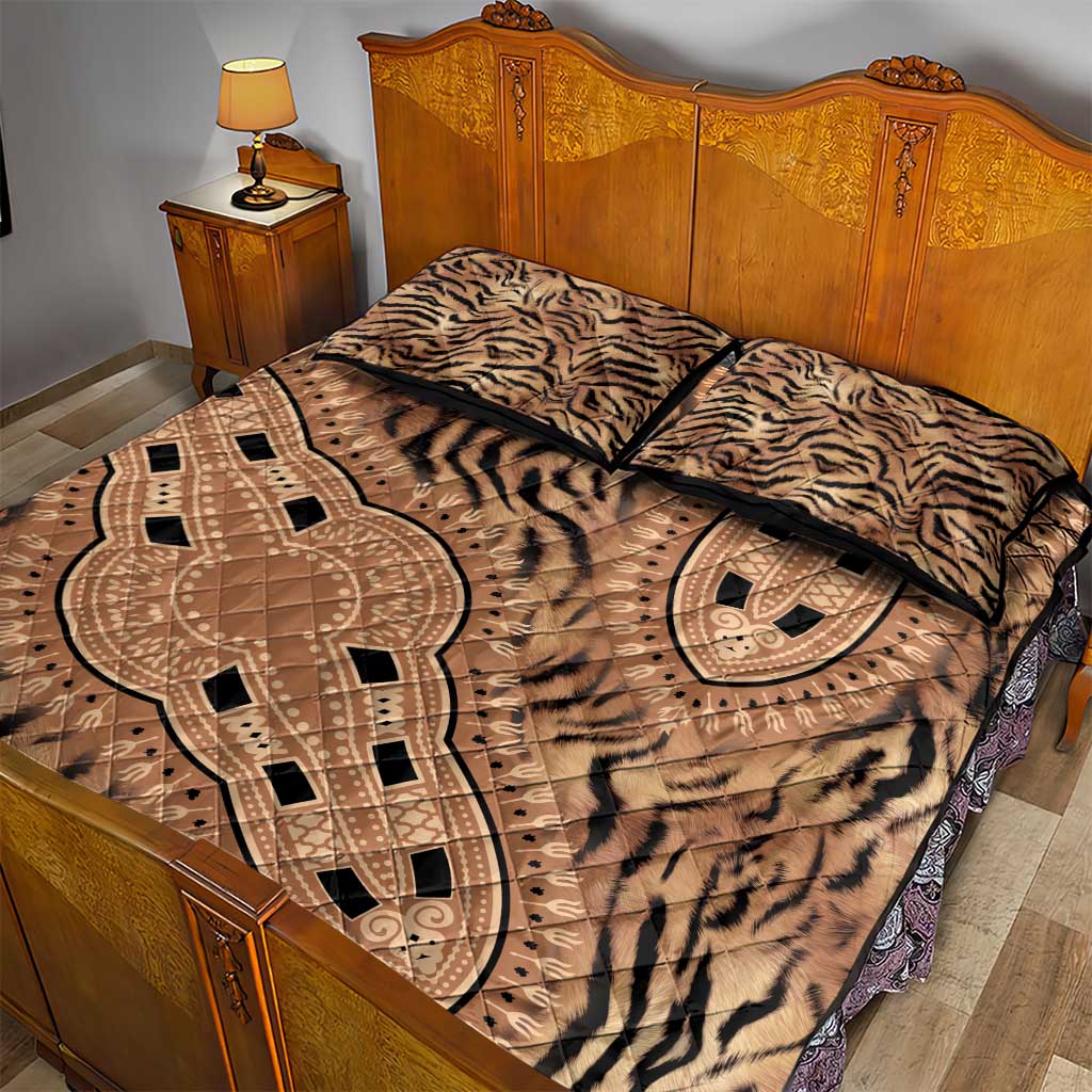 Afro Tiger Mix Dashiki Tribal Pattern Quilt Bed Set LT9