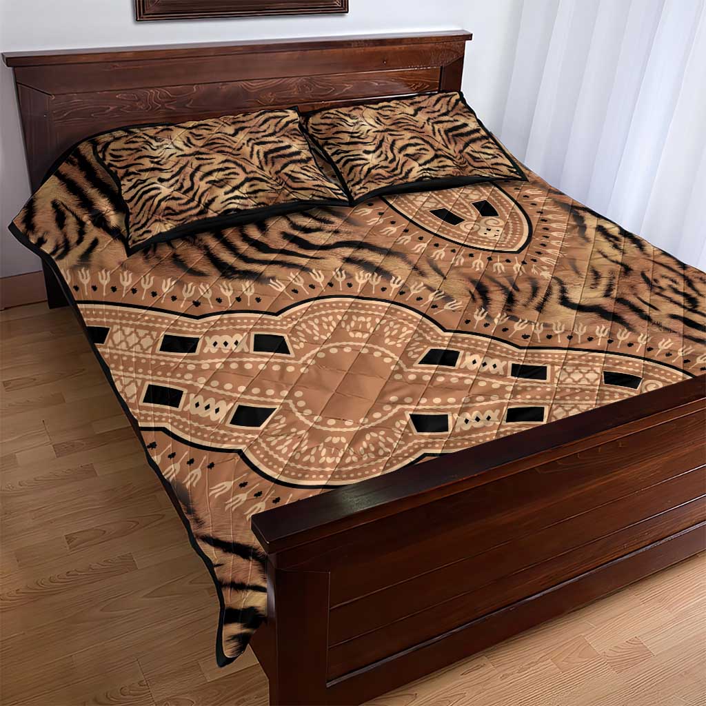 Afro Tiger Mix Dashiki Tribal Pattern Quilt Bed Set LT9