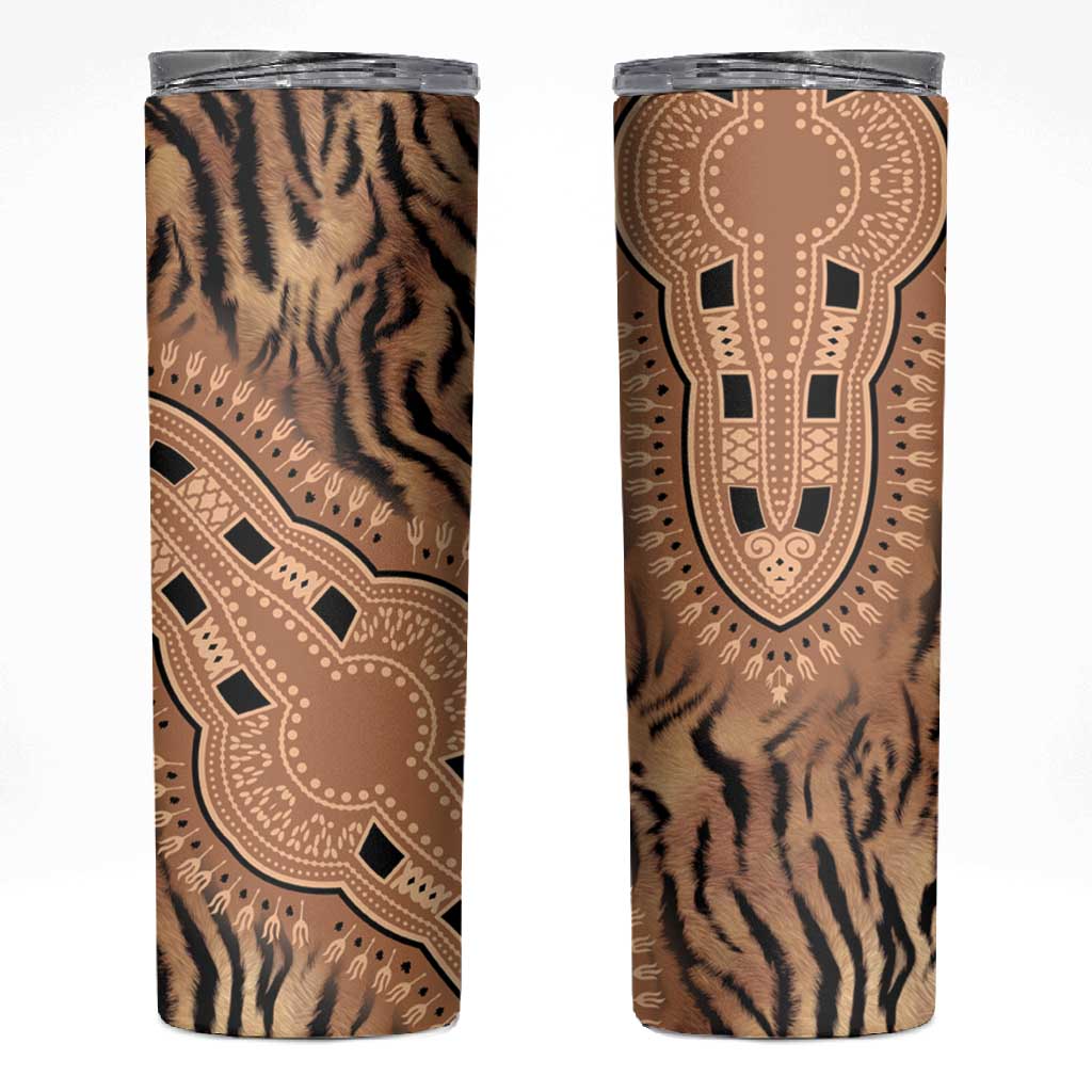 Afro Tiger Mix Dashiki Tribal Pattern Skinny Tumbler LT9