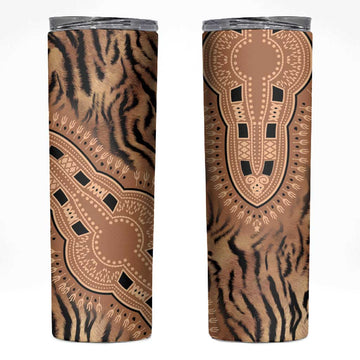 Afro Tiger Mix Dashiki Tribal Pattern Skinny Tumbler LT9
