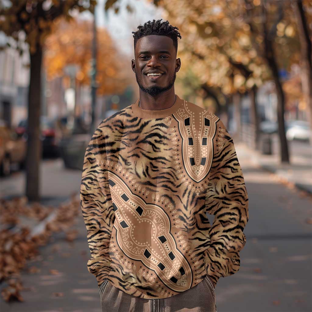 Afro Tiger Mix Dashiki Tribal Pattern Sweatshirt LT9