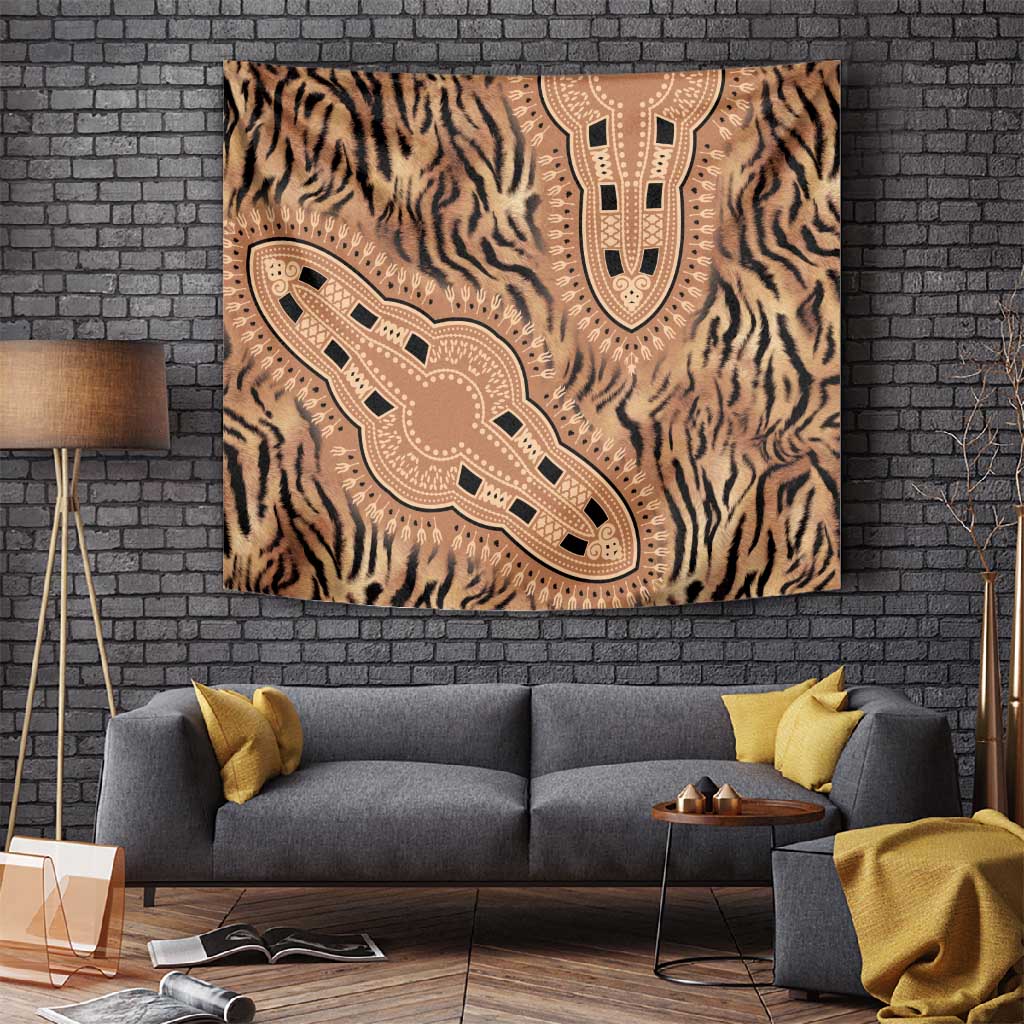 Afro Tiger Mix Dashiki Tribal Pattern Tapestry LT9