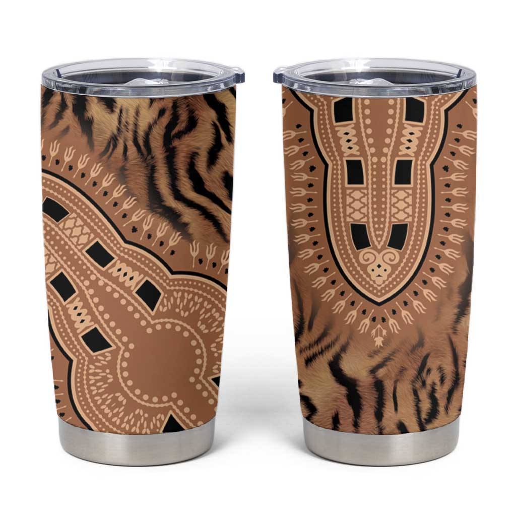 Afro Tiger Mix Dashiki Tribal Pattern Tumbler Cup LT9