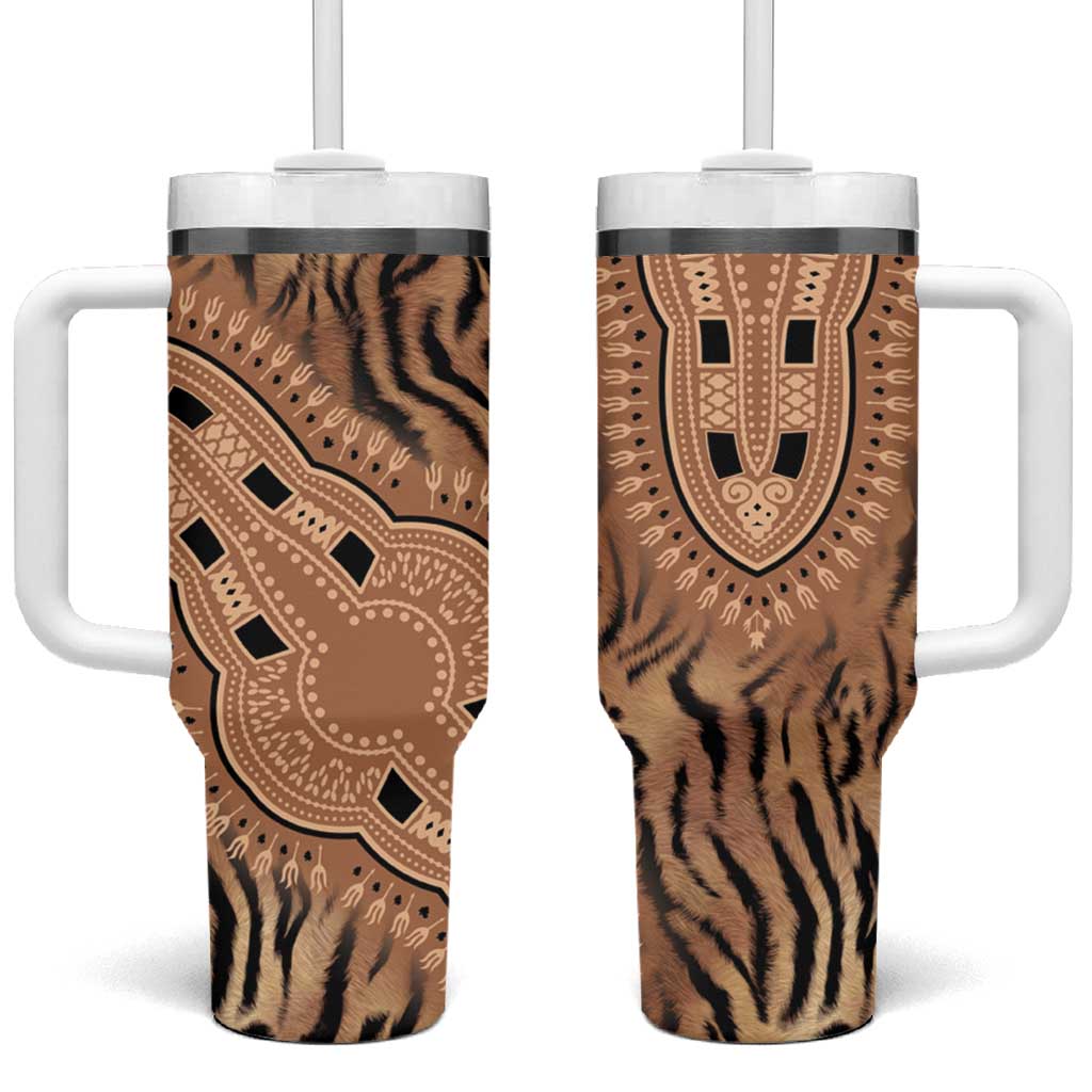 Afro Tiger Mix Dashiki Tribal Pattern Tumbler With Handle LT9