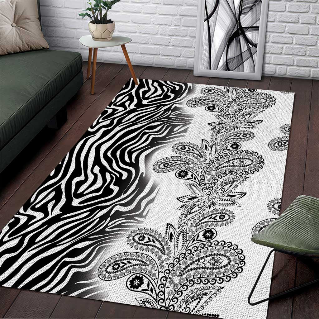 Afro Zebra Mix Paisley Tribal Pattern Area Rug LT9