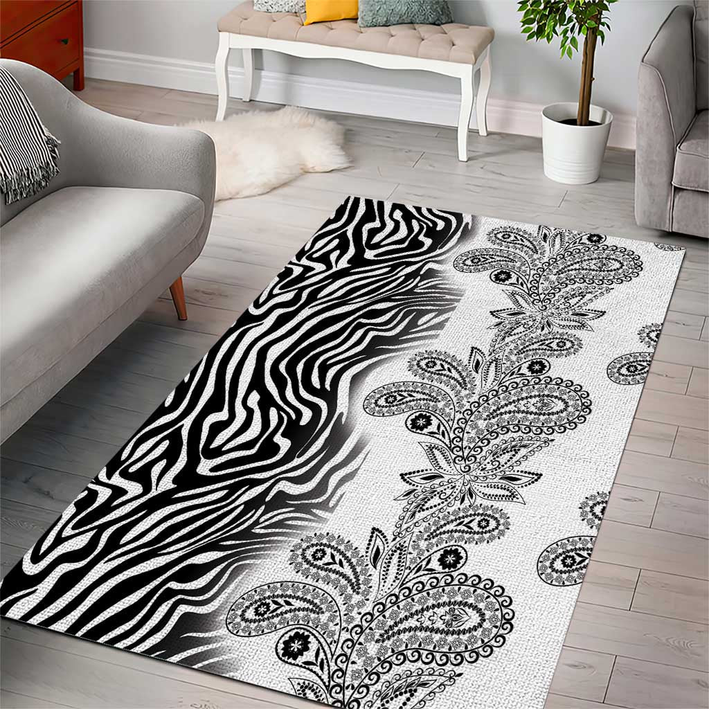Afro Zebra Mix Paisley Tribal Pattern Area Rug LT9