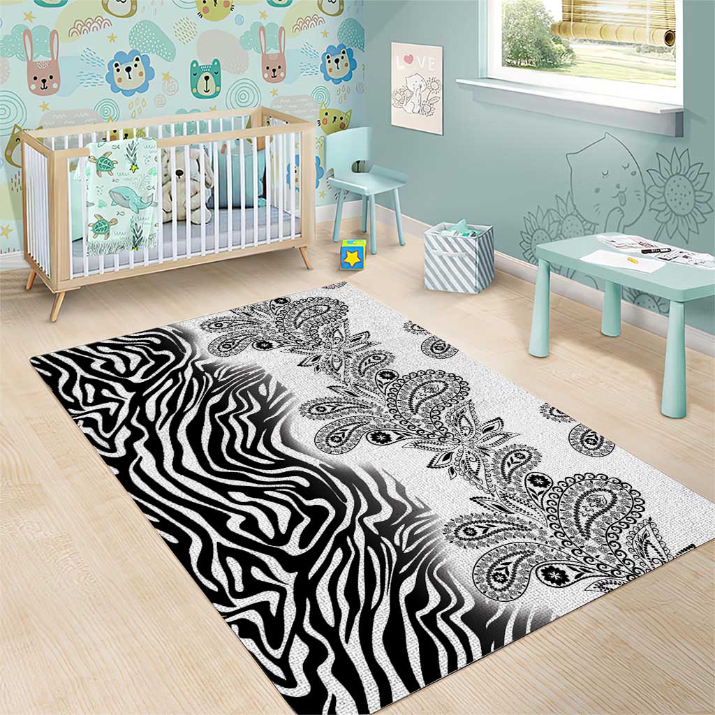 Afro Zebra Mix Paisley Tribal Pattern Area Rug LT9