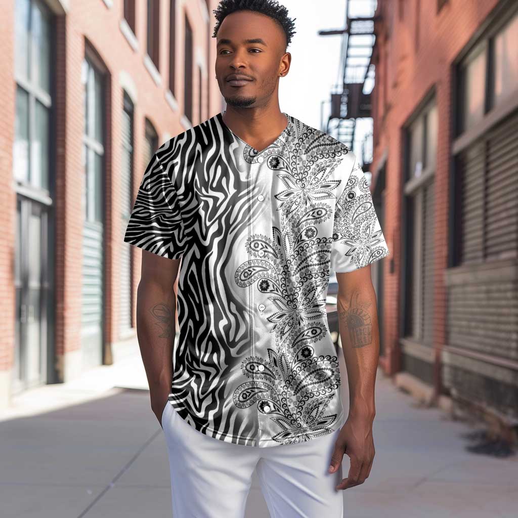 Afro Zebra Mix Paisley Tribal Pattern Baseball Jersey LT9