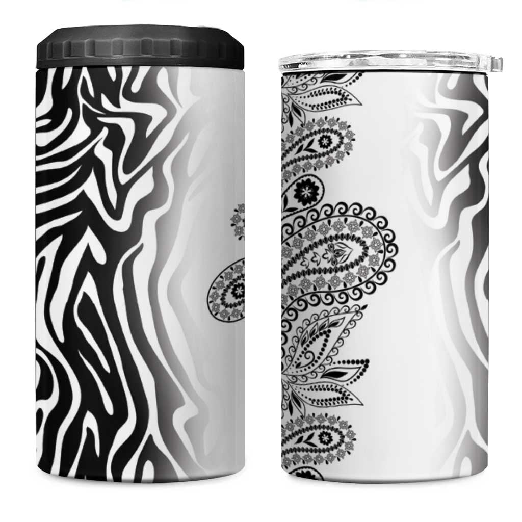 Afro Zebra Mix Paisley Tribal Pattern 4 in 1 Can Cooler Tumbler LT9