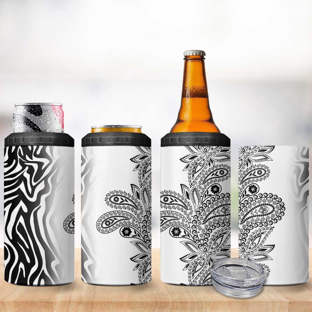 Afro Zebra Mix Paisley Tribal Pattern 4 in 1 Can Cooler Tumbler LT9
