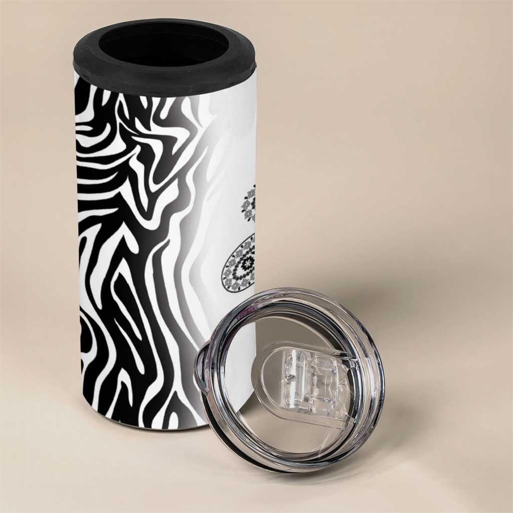 Afro Zebra Mix Paisley Tribal Pattern 4 in 1 Can Cooler Tumbler LT9