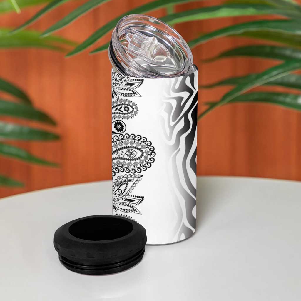 Afro Zebra Mix Paisley Tribal Pattern 4 in 1 Can Cooler Tumbler LT9