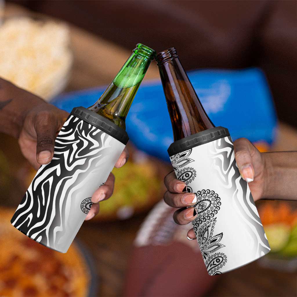 Afro Zebra Mix Paisley Tribal Pattern 4 in 1 Can Cooler Tumbler LT9