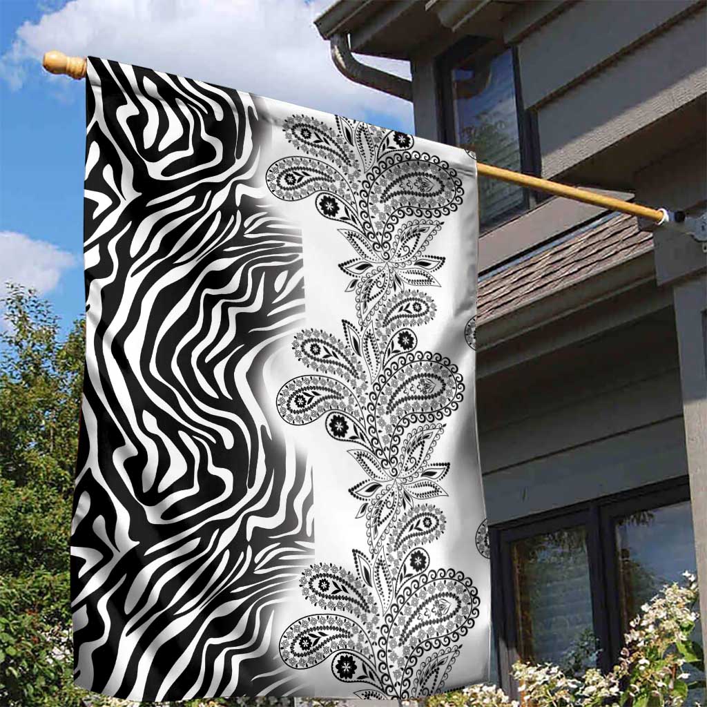 Afro Zebra Mix Paisley Tribal Pattern Garden Flag LT9
