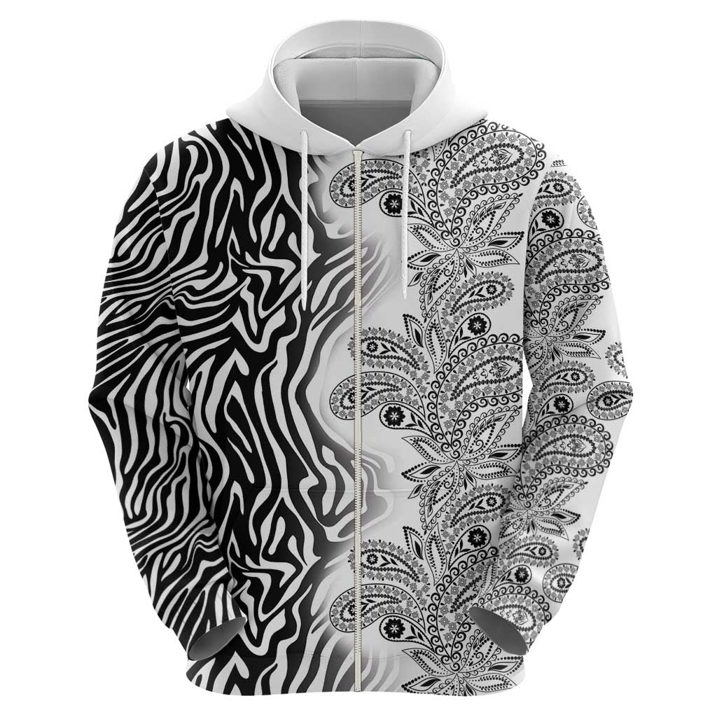 Africa Zebra Mix Paisley Tribal Pattern Hoodie LT9