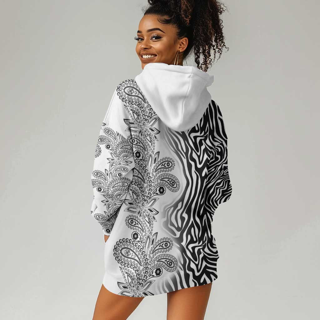 Afro Zebra Mix Paisley Tribal Pattern Hoodie Dress LT9