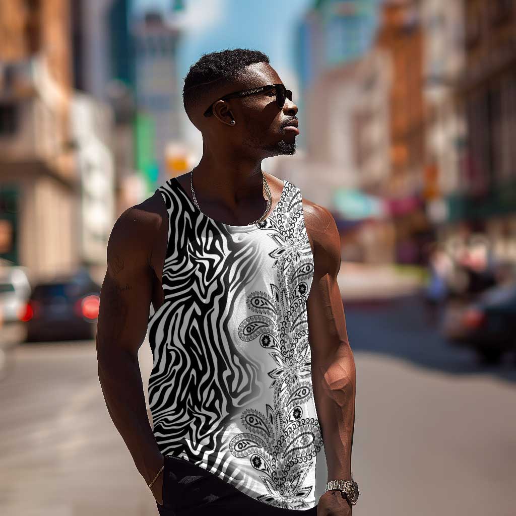 Afro Zebra Mix Paisley Tribal Pattern Men Tank Top LT9