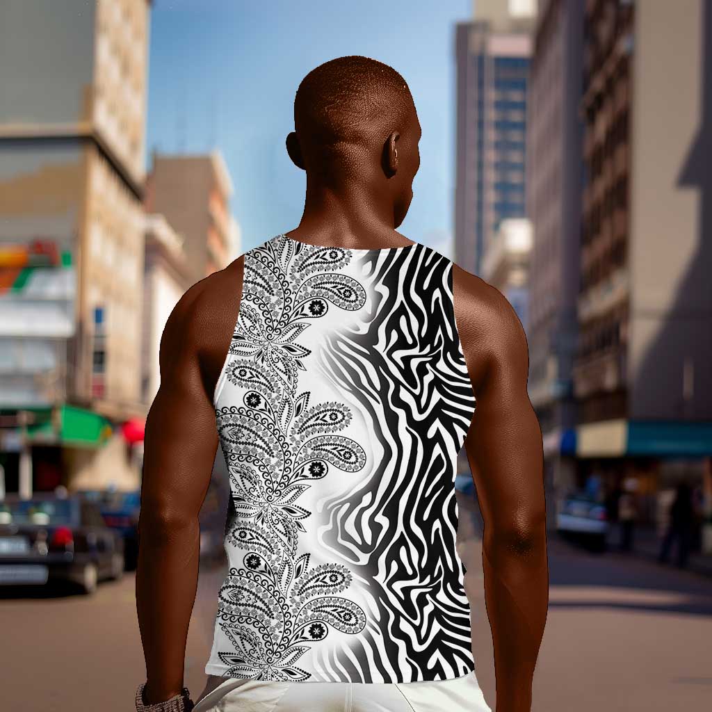 Afro Zebra Mix Paisley Tribal Pattern Men Tank Top LT9