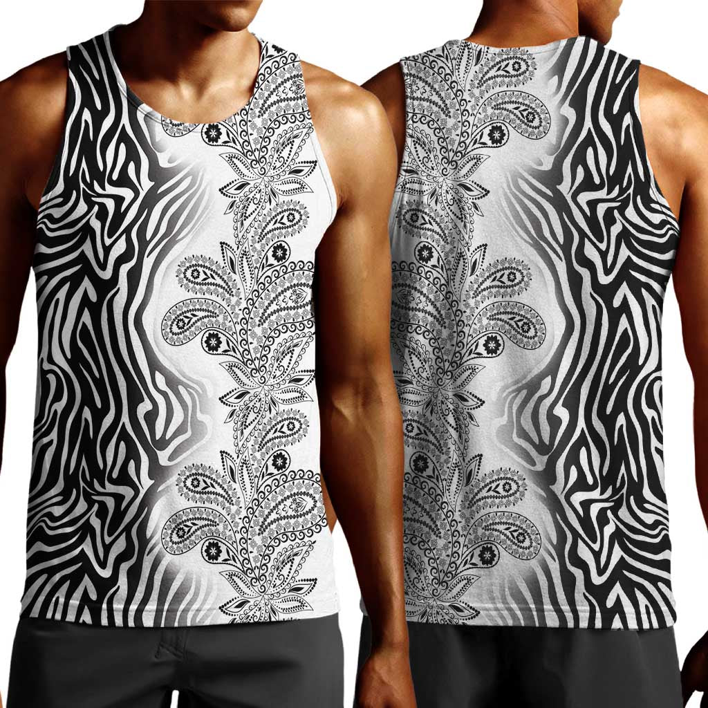 Afro Zebra Mix Paisley Tribal Pattern Men Tank Top LT9