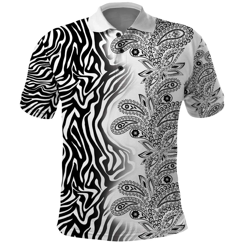 Africa Zebra Mix Paisley Tribal Pattern Polo Shirt LT9