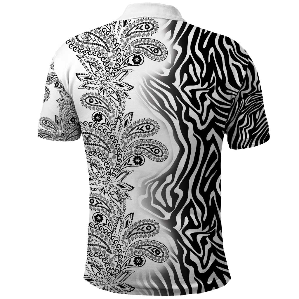 Africa Zebra Mix Paisley Tribal Pattern Polo Shirt LT9
