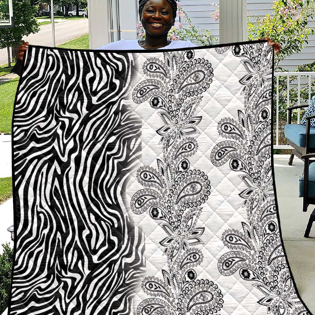 Afro Zebra Mix Paisley Tribal Pattern Quilt LT9