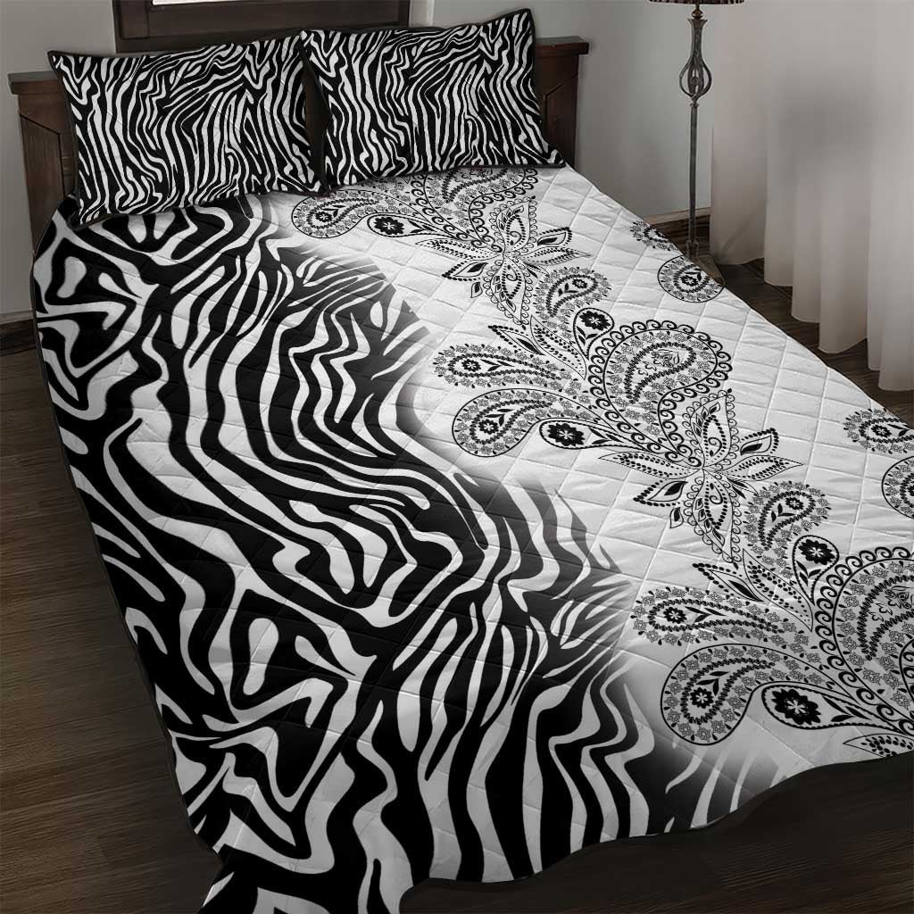 Afro Zebra Mix Paisley Tribal Pattern Quilt Bed Set LT9