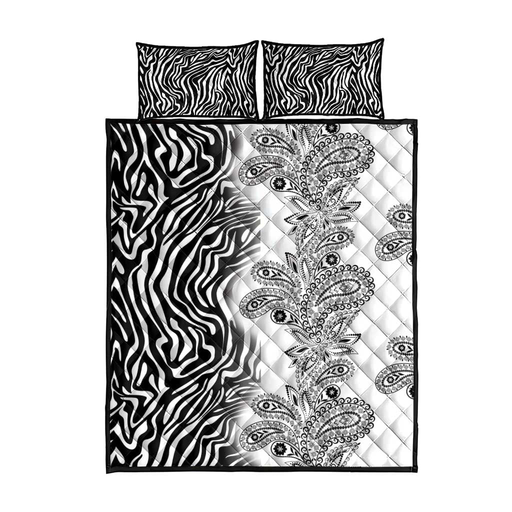 Afro Zebra Mix Paisley Tribal Pattern Quilt Bed Set LT9