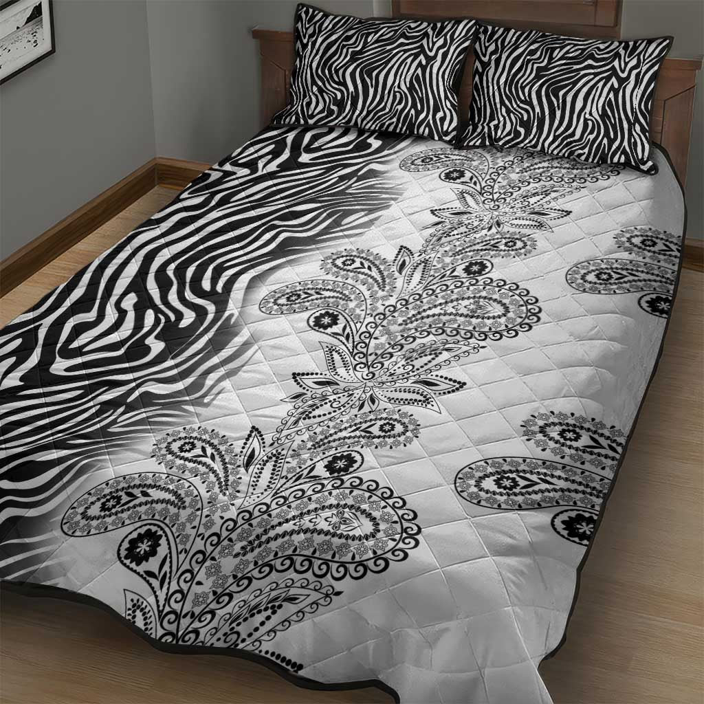 Afro Zebra Mix Paisley Tribal Pattern Quilt Bed Set LT9
