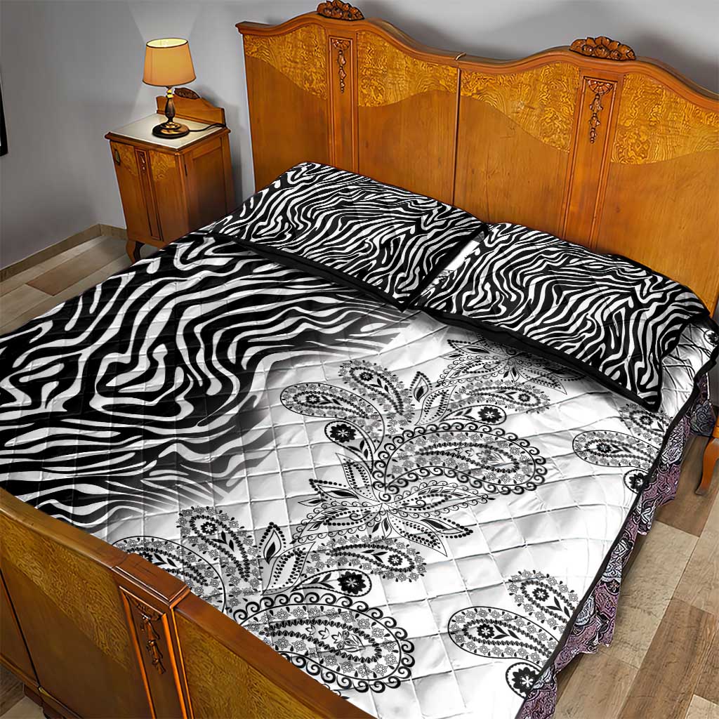 Afro Zebra Mix Paisley Tribal Pattern Quilt Bed Set LT9