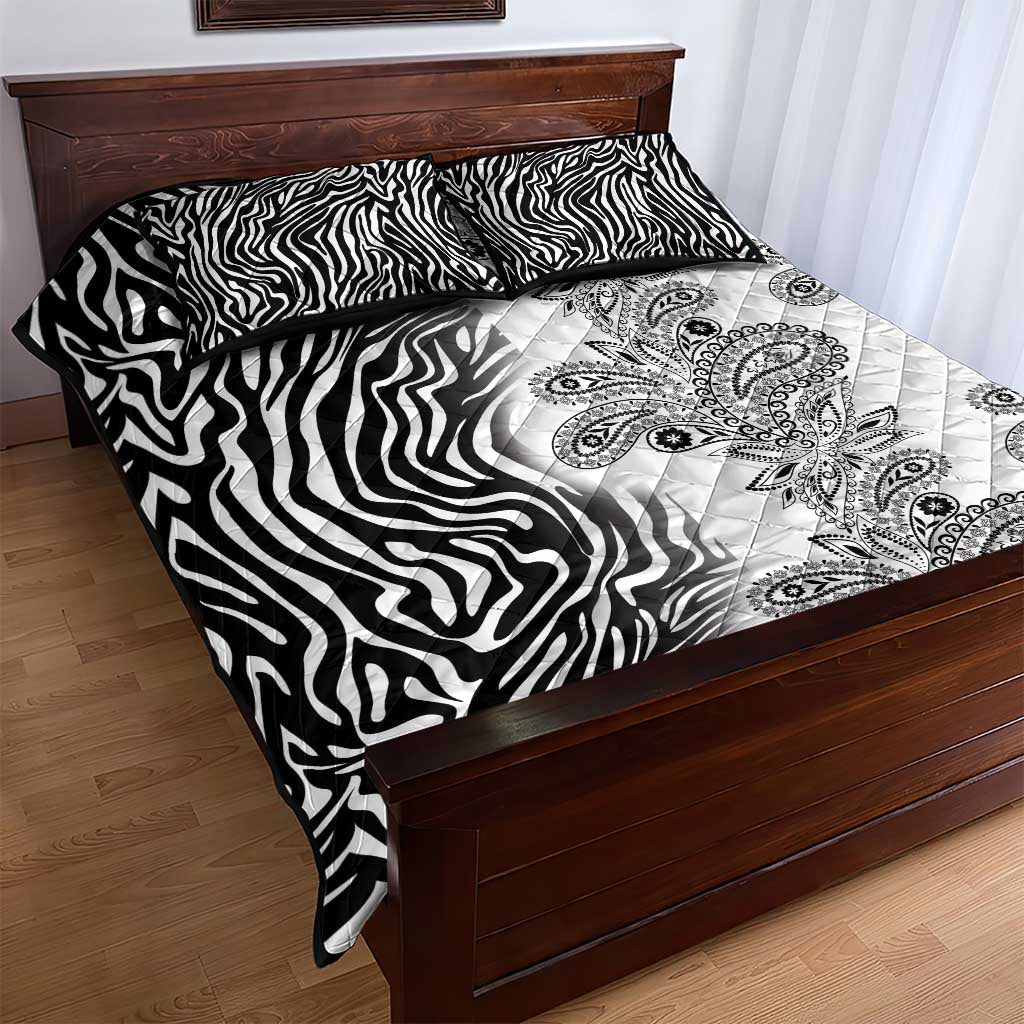 Afro Zebra Mix Paisley Tribal Pattern Quilt Bed Set LT9