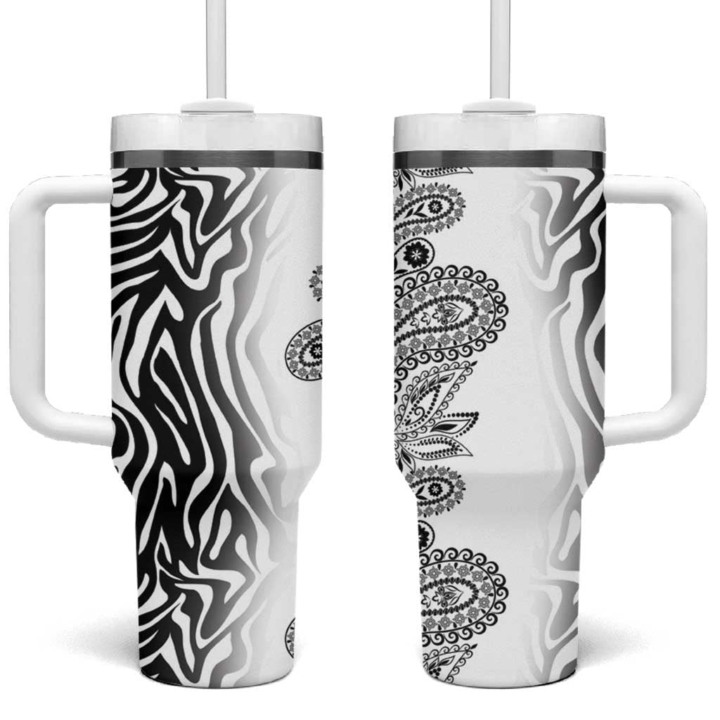 Afro Zebra Mix Paisley Tribal Pattern Tumbler With Handle LT9