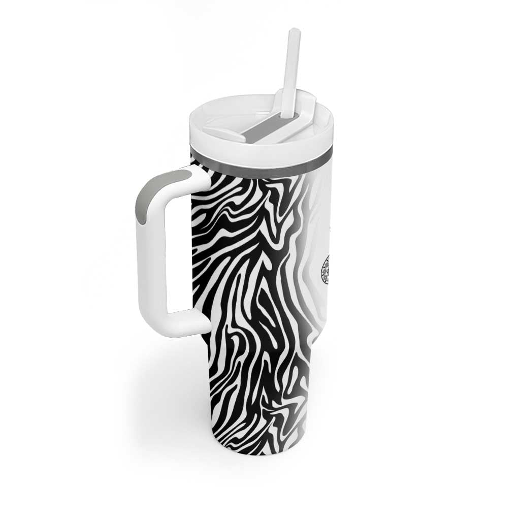 Afro Zebra Mix Paisley Tribal Pattern Tumbler With Handle LT9