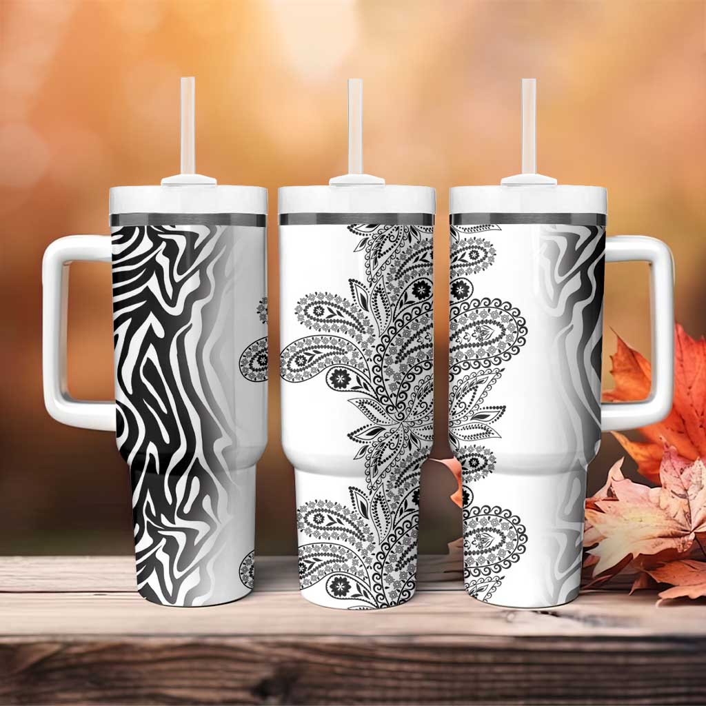 Afro Zebra Mix Paisley Tribal Pattern Tumbler With Handle LT9