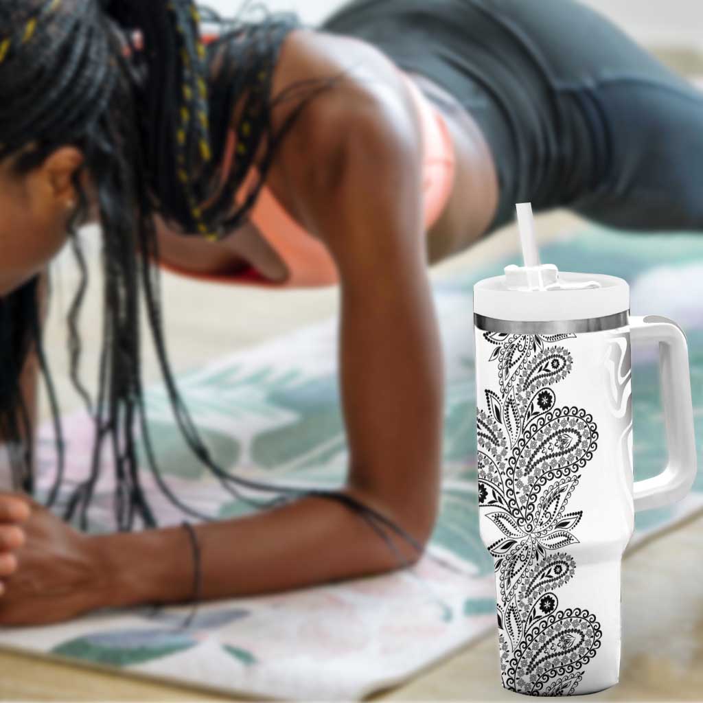 Afro Zebra Mix Paisley Tribal Pattern Tumbler With Handle LT9