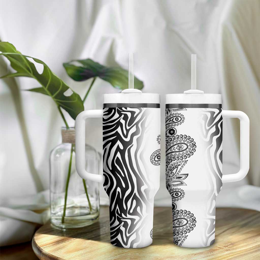 Afro Zebra Mix Paisley Tribal Pattern Tumbler With Handle LT9